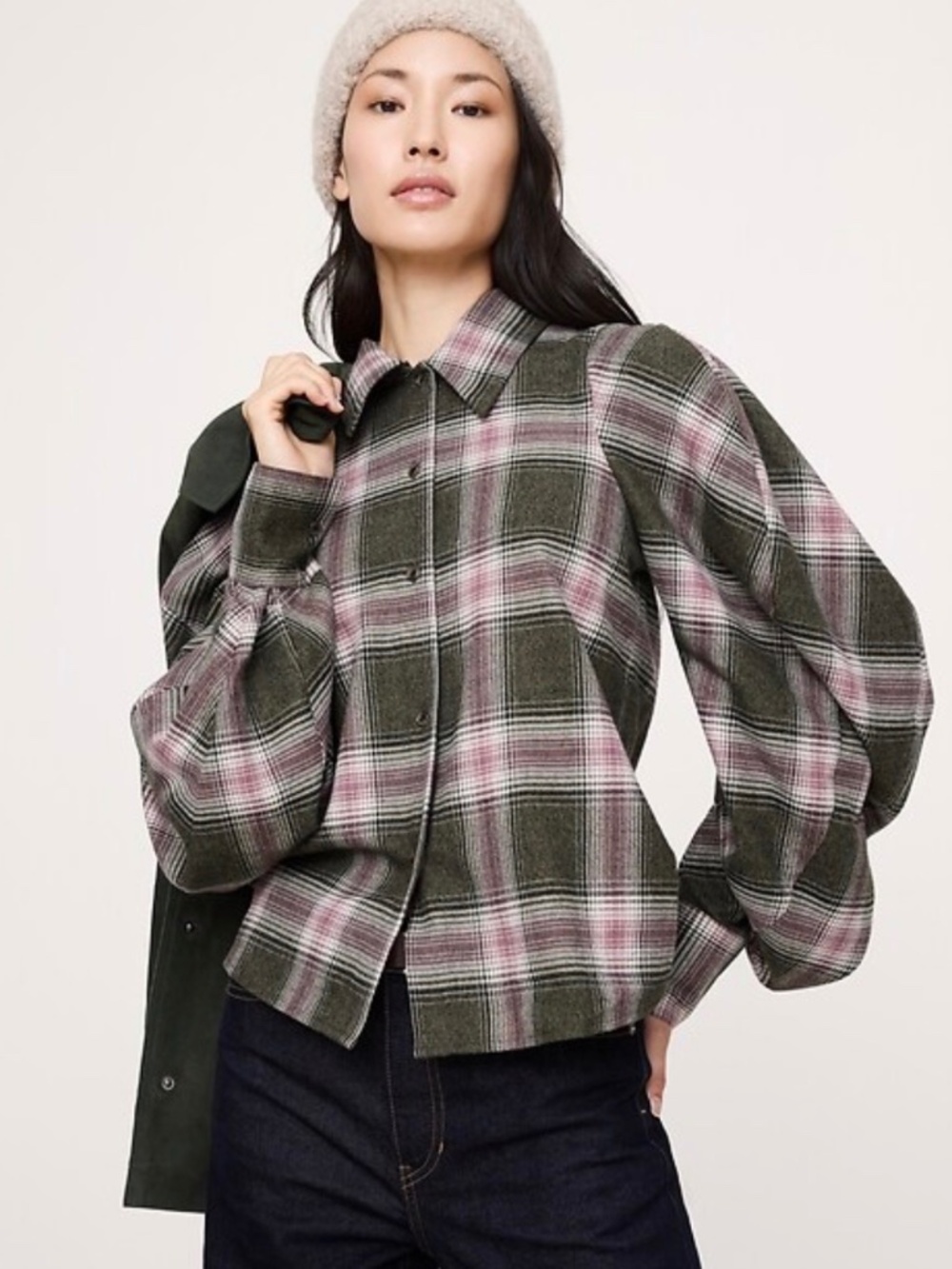 Banana Republic Flannel Volume-Sleeve Shirt